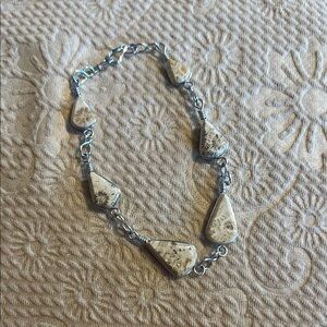 Elegant Silver and Cream Women's Bracelet